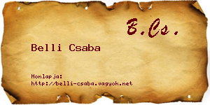 Belli Csaba névjegykártya